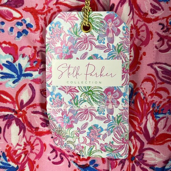 Stella Parker Shorts Womens Large Pink Rayon Floral Button High Waist Chino Boho - Picture 4 of 11